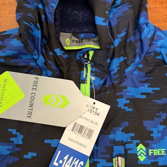 Free Country Boys Windshear Jacket Electric Blue, Size L - Picture 7 of 7